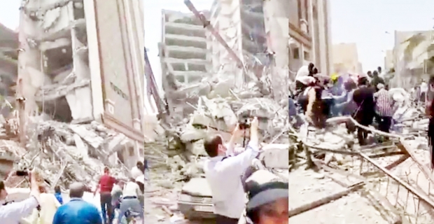 İran'da 10 katlı bina çöktü: 1 ölü, 7 yaralı