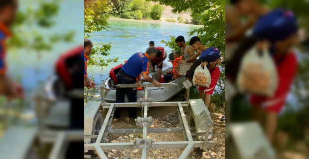 Eğil’de suda mahsur kalan 4 vatandaş kurtarıldı