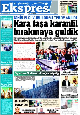 Diyarbakır Güneydoğu Ekspres Haber - 29.11.2022 Manşeti