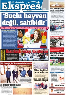 Diyarbakır Güneydoğu Ekspres Haber - 19.01.2022 Manşeti