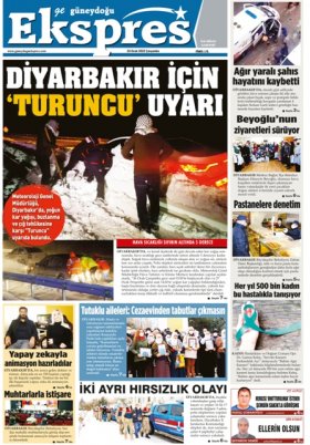 Diyarbakır Güneydoğu Ekspres Haber - 27.01.2022 Manşeti
