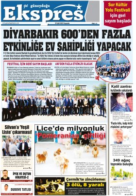 Diyarbakır Güneydoğu Ekspres Haber - 03.10.2022 Manşeti